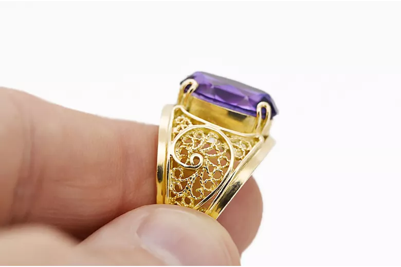 Alexandrit Aur galben 14K Inel Stil Vintage vrc057y